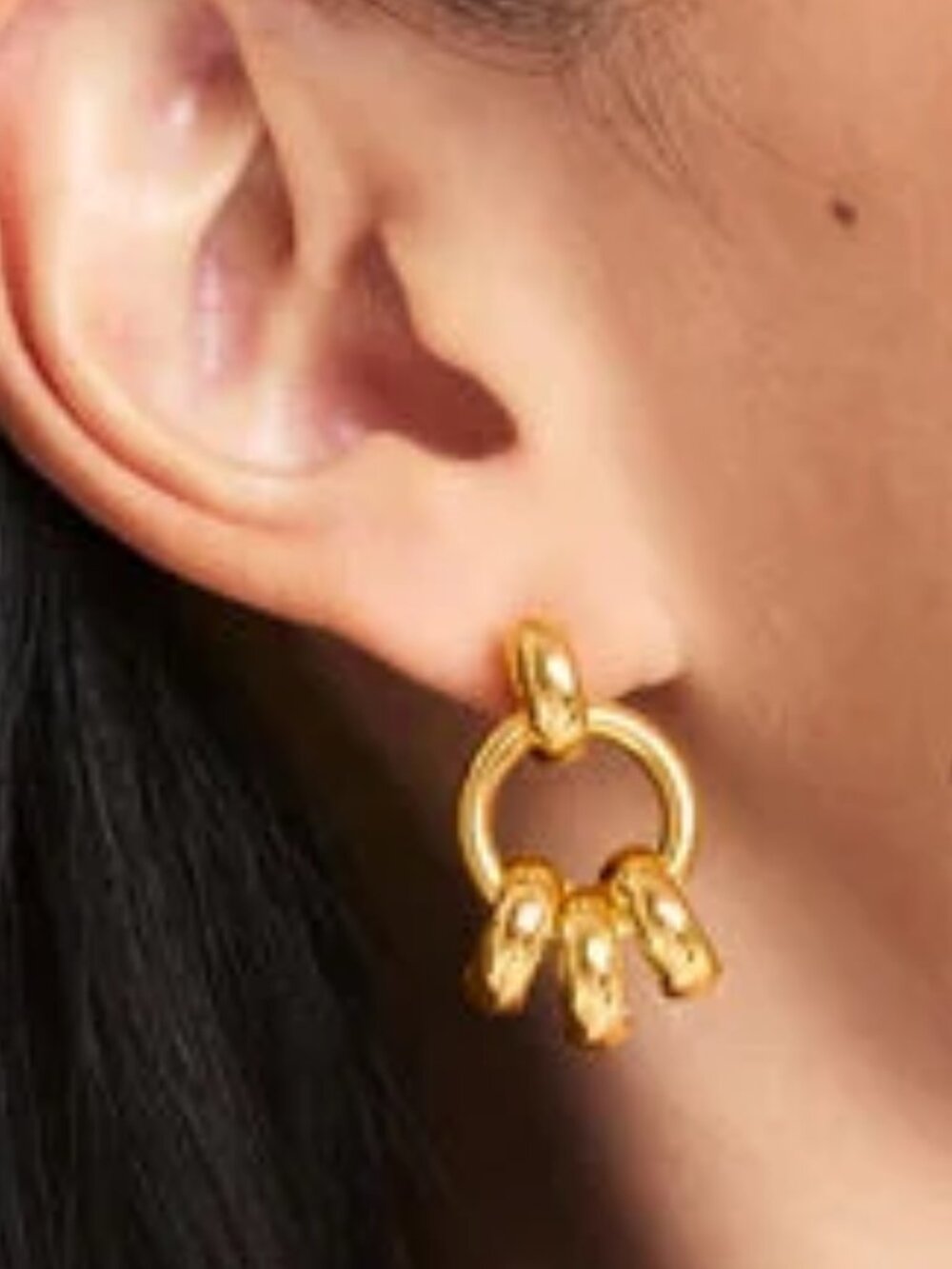 Talbots Tri Links Drop Earrings - New With Tag - Picture 2 of 2
